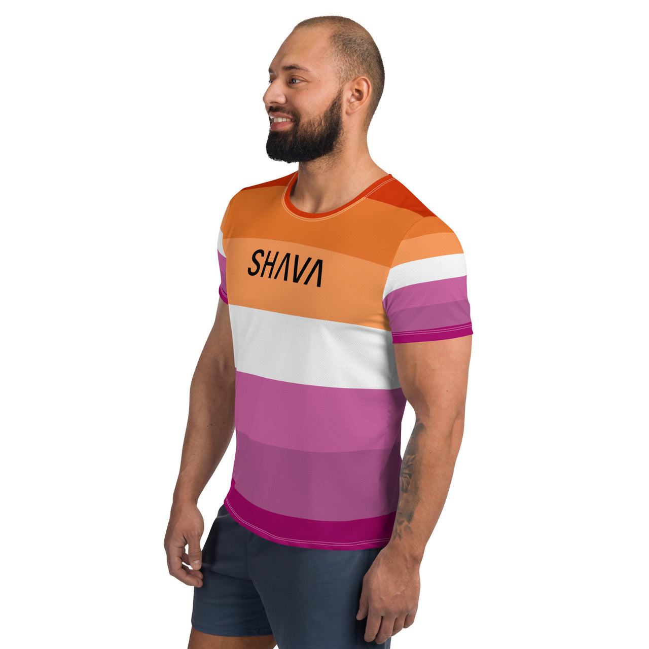 Lesbian Flag LGBTQ T- Shirt Men's Size SHAVA