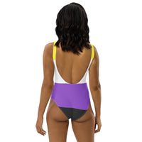 Thumbnail for Non Binary Flag LGBTQ One-Piece Swimsuit Women’s Size SHAVA CO