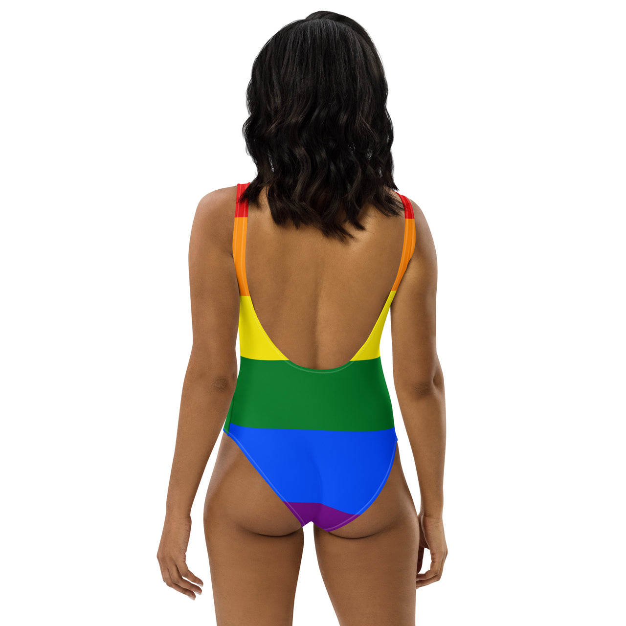 Rainbow Pride Flag LGBTQ One-Piece Swimsuit Women’s Size SHAVA CO