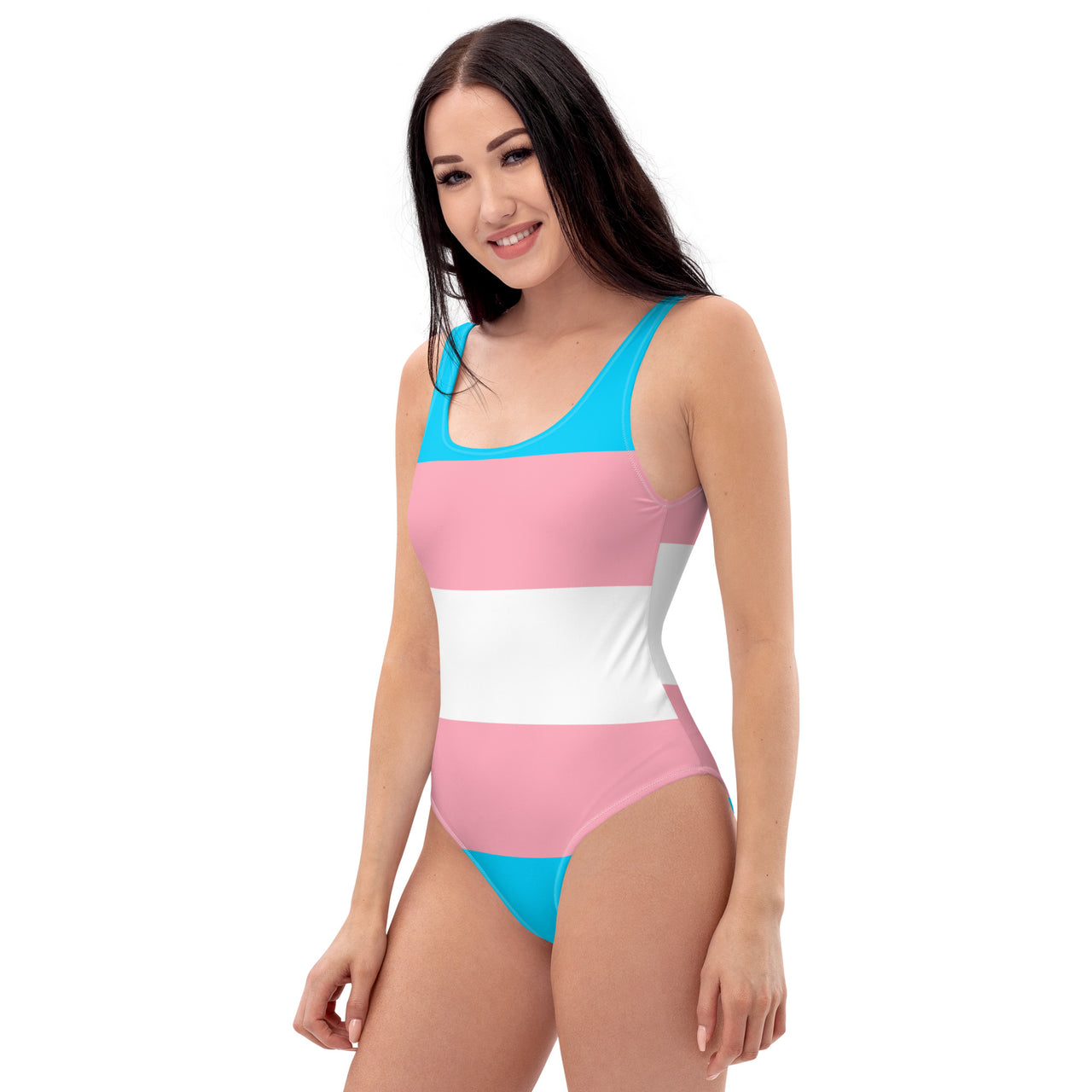 Transgender Flag LGBTQ One-Piece Swimsuit Women’s Size SHAVA CO