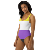 Thumbnail for Non Binary Flag LGBTQ One-Piece Swimsuit Women’s Size SHAVA CO