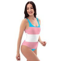 Thumbnail for Transgender Flag LGBTQ One-Piece Swimsuit Women’s Size SHAVA CO