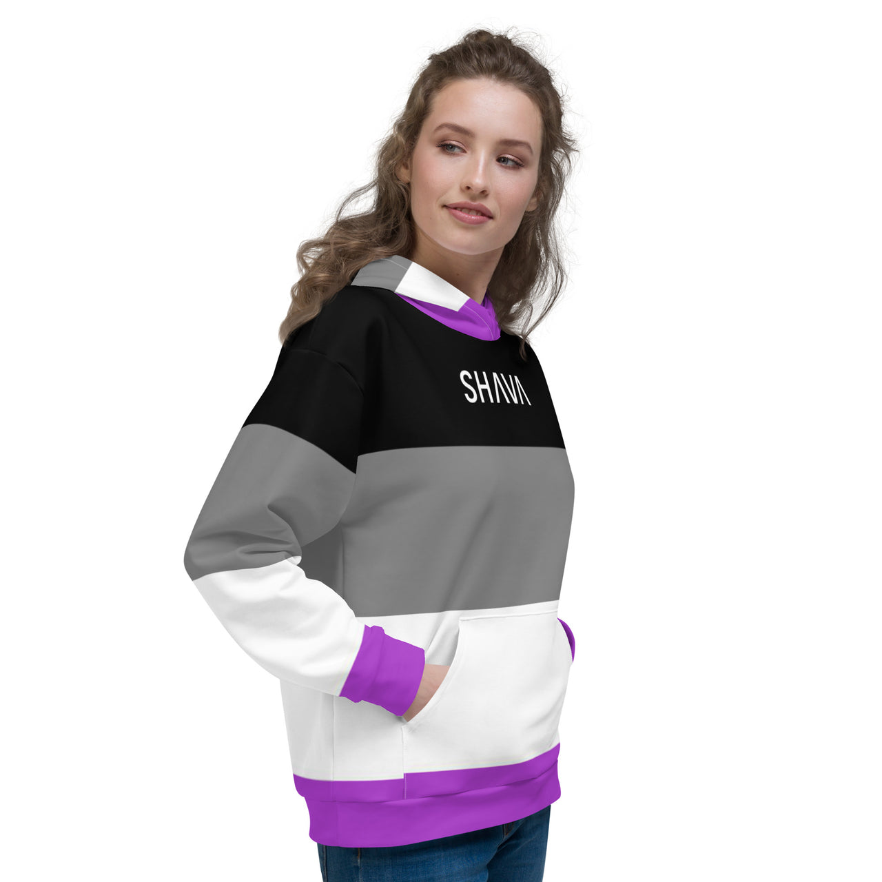 Asexual Flag LGBTQ Hoodie Unisex Size SHAVA CO