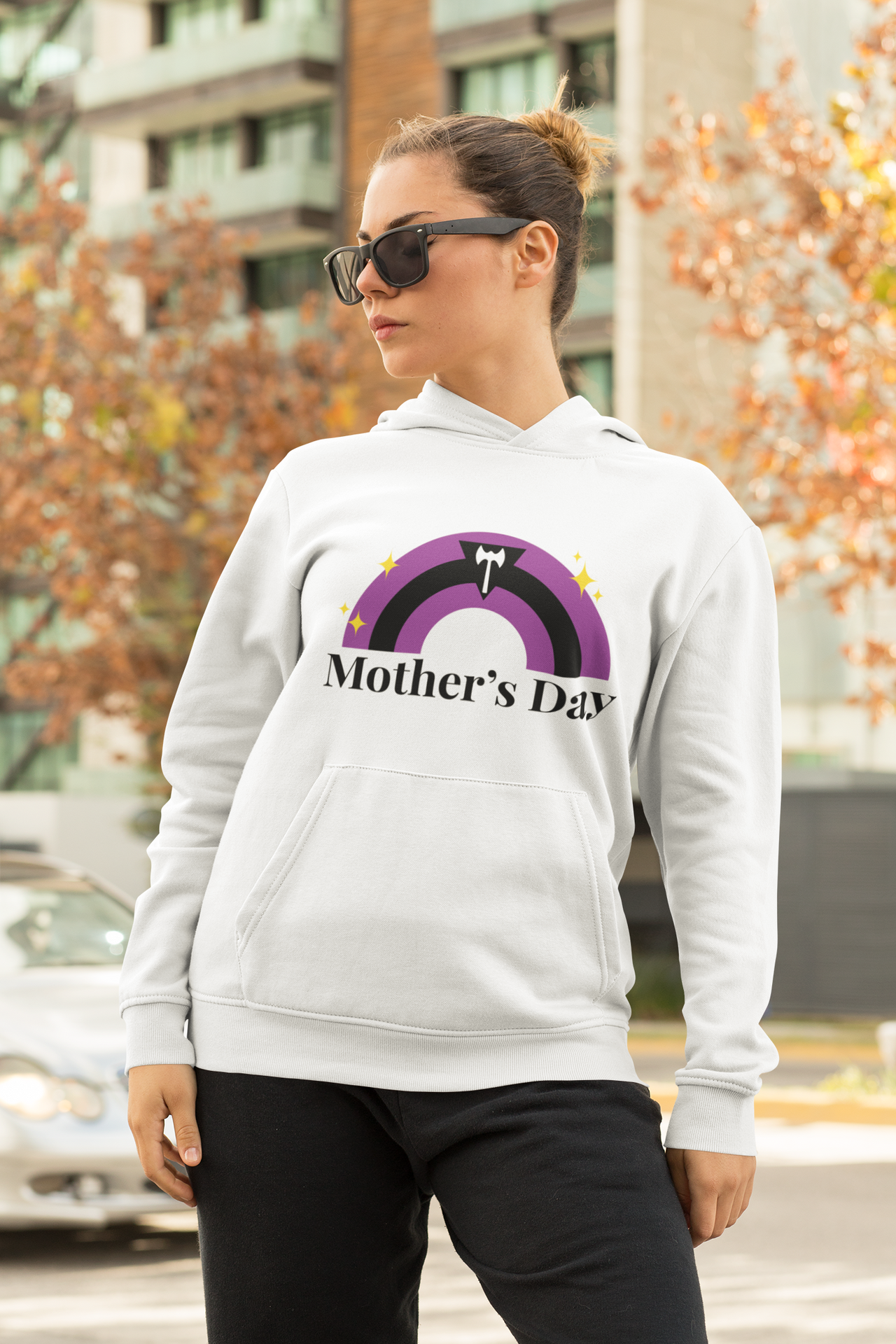 Labrys Lesbian Flag Mother's Day Unisex Premium Pullover Hoodie - Mother's Day Printify