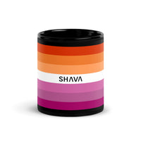 Thumbnail for Lesbian Flag LGBTQ Black Glossy 15oz Coffee Mug SHAVA CO