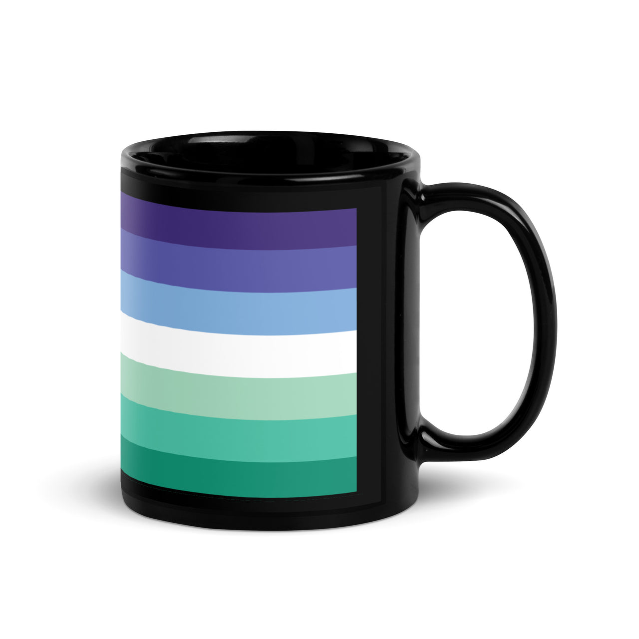 Gay Flag LGBTQ Black Glossy 15oz Coffee Mug SHAVA CO