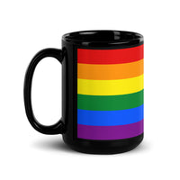 Thumbnail for Progress Flag LGBTQ Black Glossy 15oz Coffee Mug SHAVA CO