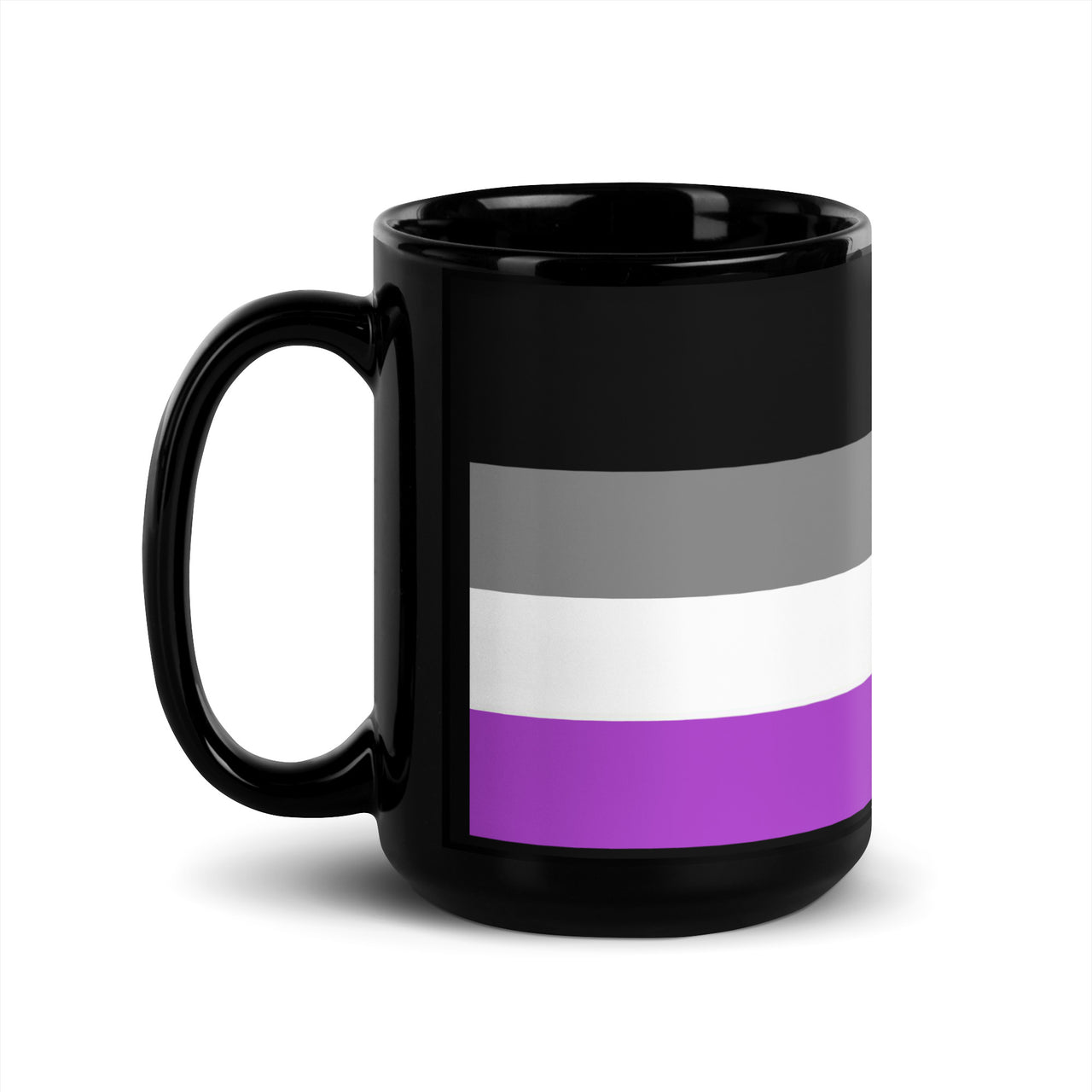 Asexual Flag LGBTQ Black Glossy 15oz Coffee Mug SHAVA CO