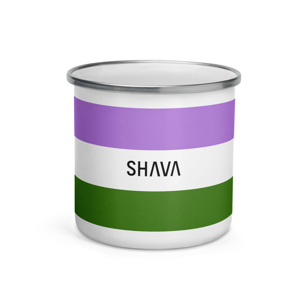 Genderqueer Flag LGBTQ Enamel Coffee Mug SHAVA CO