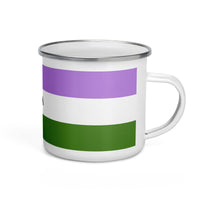 Thumbnail for Genderqueer Flag LGBTQ Enamel Coffee Mug SHAVA CO