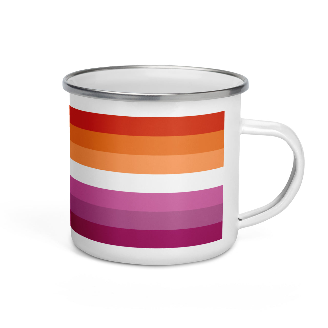 Lesbian Flag LGBTQ Enamel Coffee Mug SHAVA CO