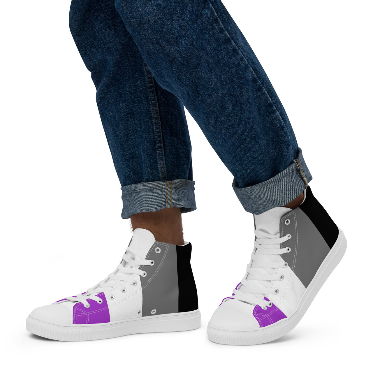 Asexual Flag LGBTQ High Top Canvas Shoes Men’s Size SHAVA CO