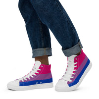 Thumbnail for Bisexual Flag LGBTQ High Top Canvas Shoes Men’s Size SHAVA CO