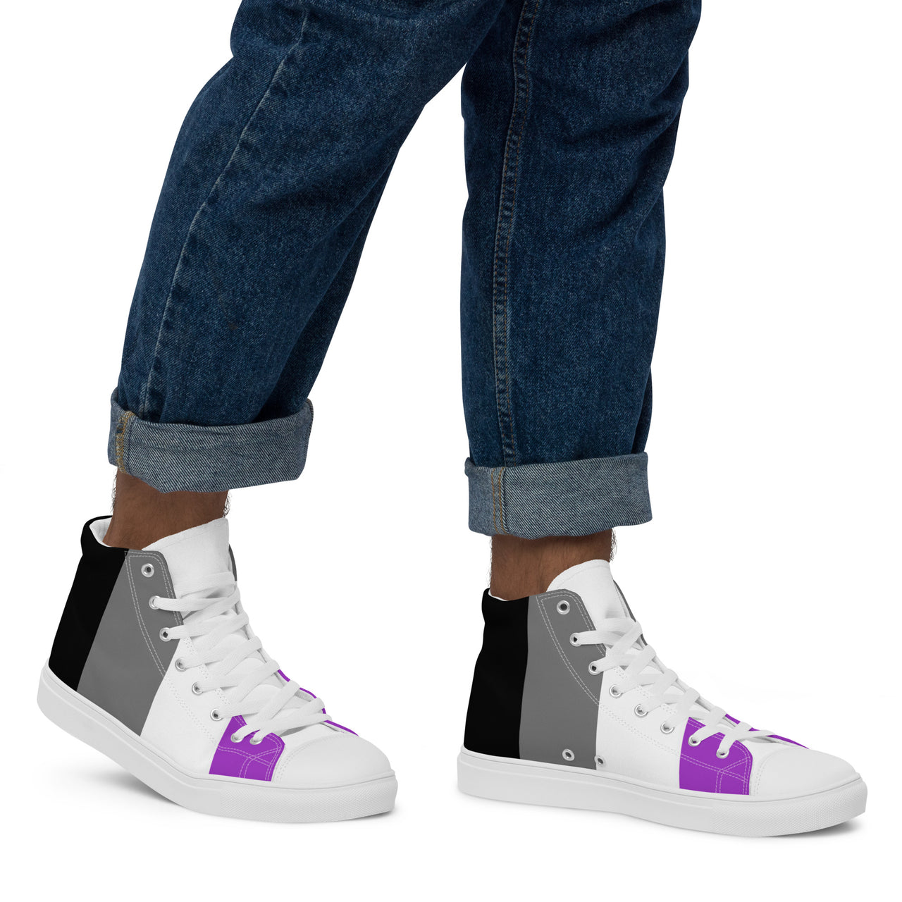 Asexual Flag LGBTQ High Top Canvas Shoes Men’s Size SHAVA CO