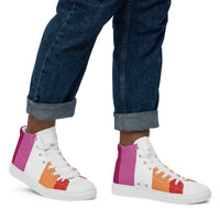 Thumbnail for Lesbian Flag LGBTQ High Top Canvas Shoes Men’s Size SHAVA CO