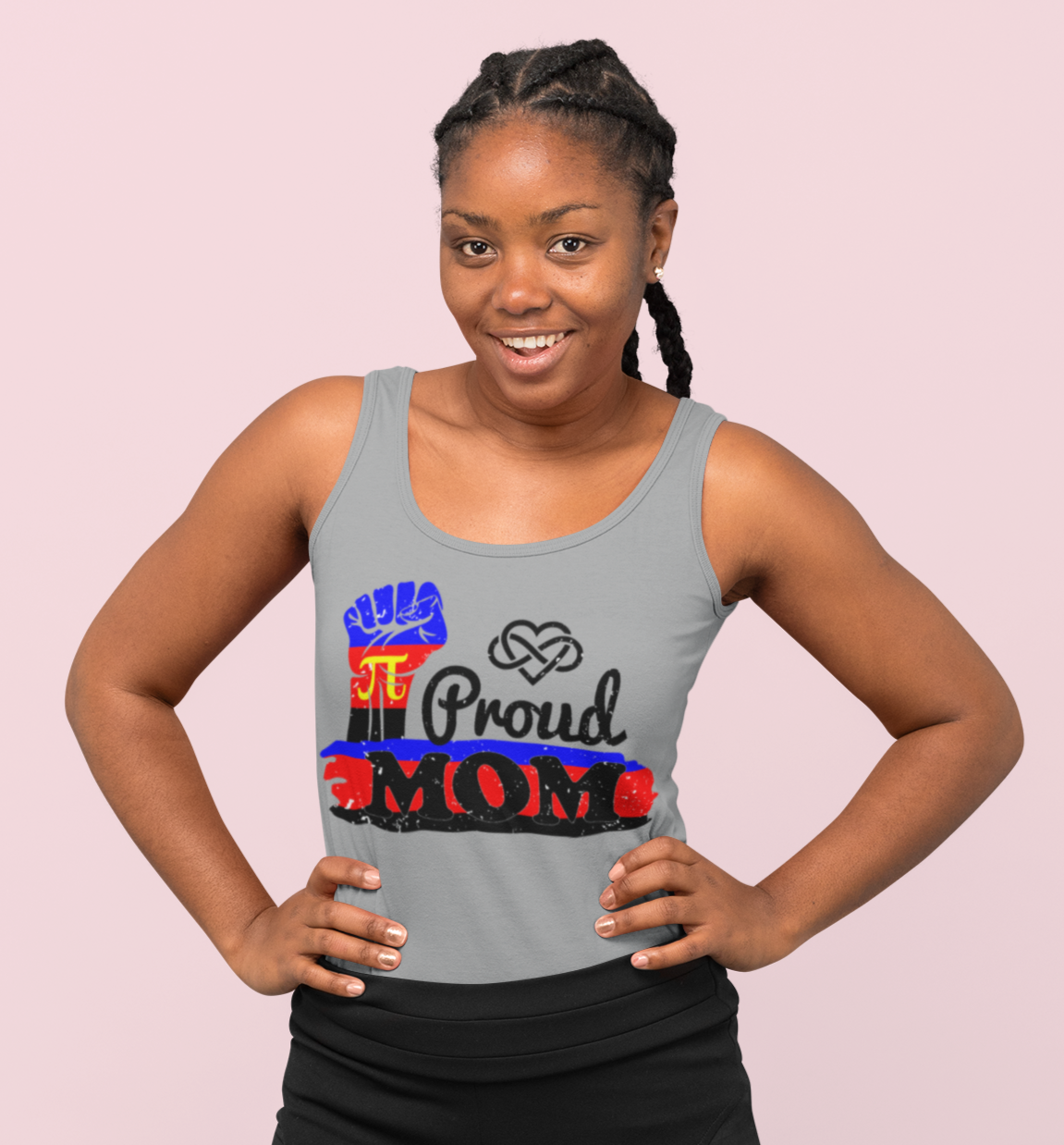 Polyamory Pride Flag Mother's Day Ideal Racerback Tank - Proud Mom SHAVA CO