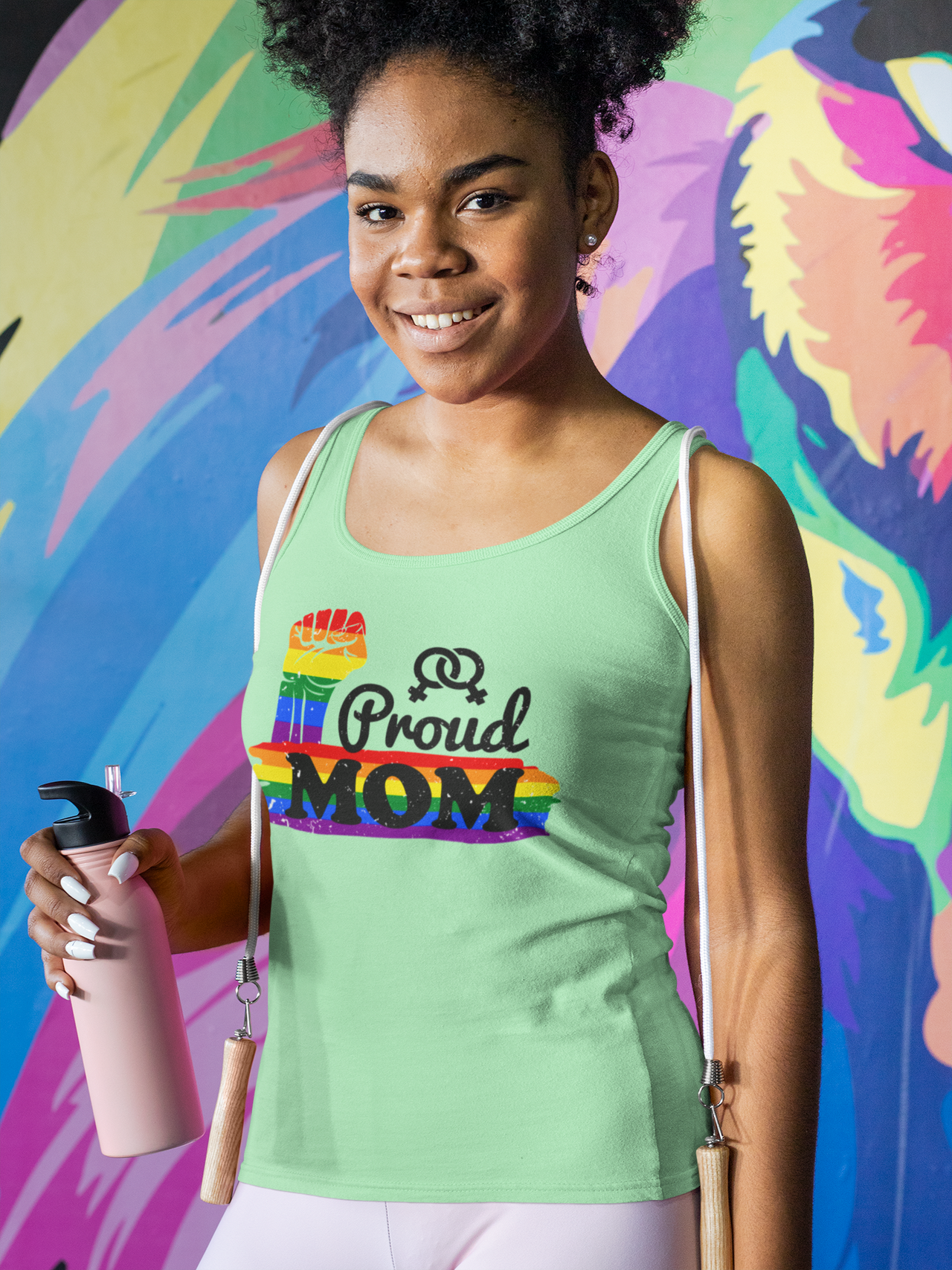 Lgbtq Pride Flag Mother's Day Ideal Racerback Tank - Proud Mom SHAVA CO