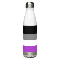Thumbnail for Asexual Flag LGBTQ Stainless Steel Water 17oz Bottle SHAVA CO