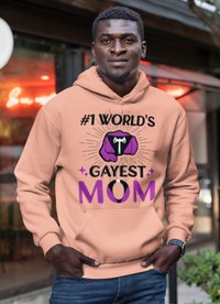 Thumbnail for Labrys Lesbian Flag Mother's Day Unisex Premium Pullover Hoodie - #1 World's Gayest Mom Printify