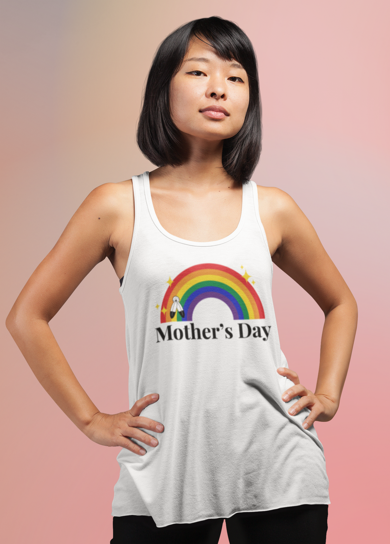 Two Spirit Pride Flag Mother's Day Ideal Racerback Tank - Mother's Day SHAVA CO