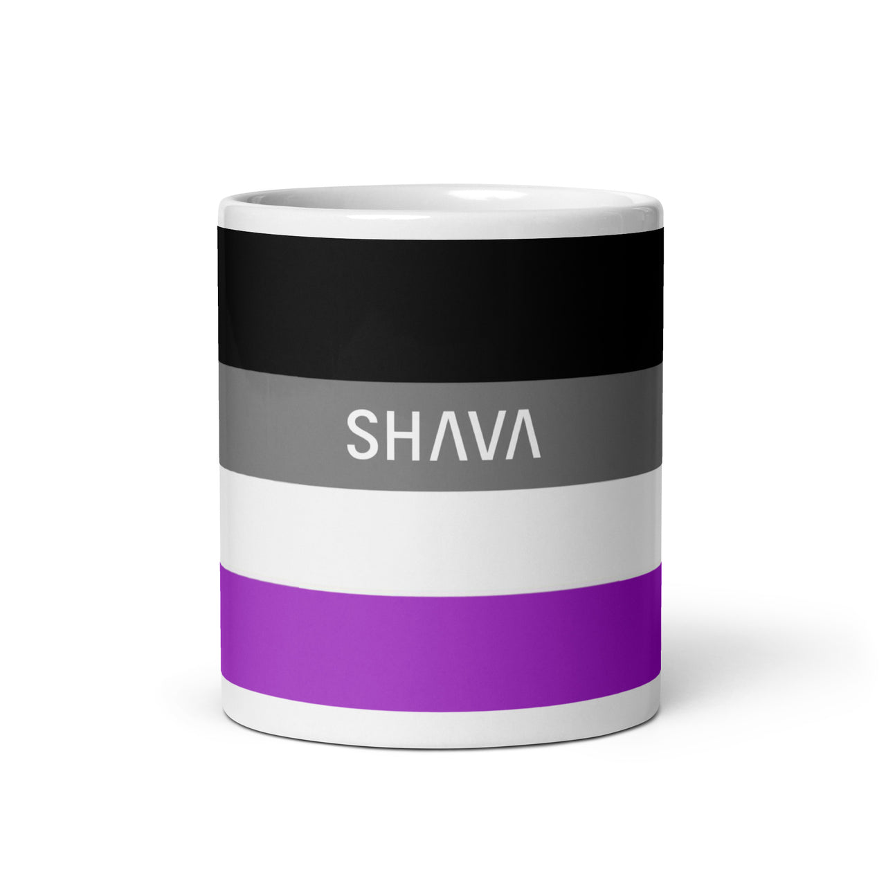 Asexual Flag LGBTQ White Glossy 15oz Coffee Mug SHAVA CO