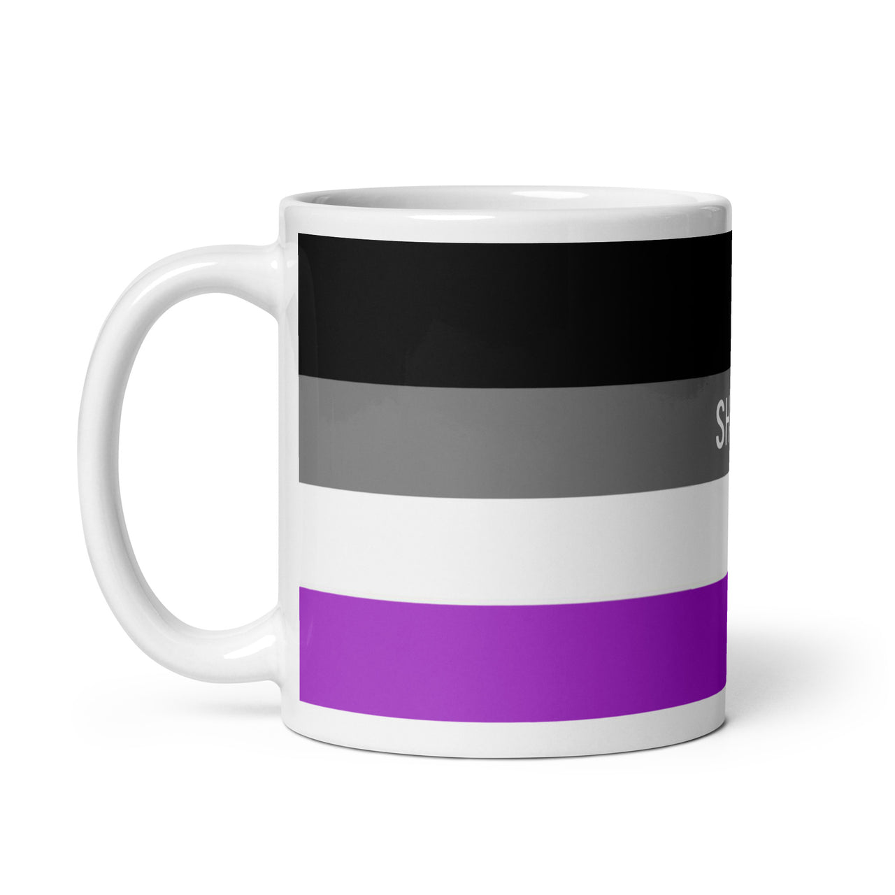 Asexual Flag LGBTQ White Glossy 15oz Coffee Mug SHAVA CO