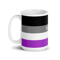 Thumbnail for Asexual Flag LGBTQ White Glossy 15oz Coffee Mug SHAVA CO