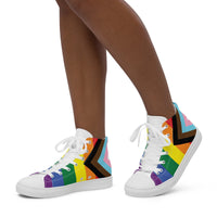 Thumbnail for Progress Flag LGBTQ High Top Canvas Shoes Women’s Size SHAVA CO