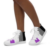 Thumbnail for Asexual Flag LGBTQ High Top Canvas Shoes Women’s Size SHAVA CO