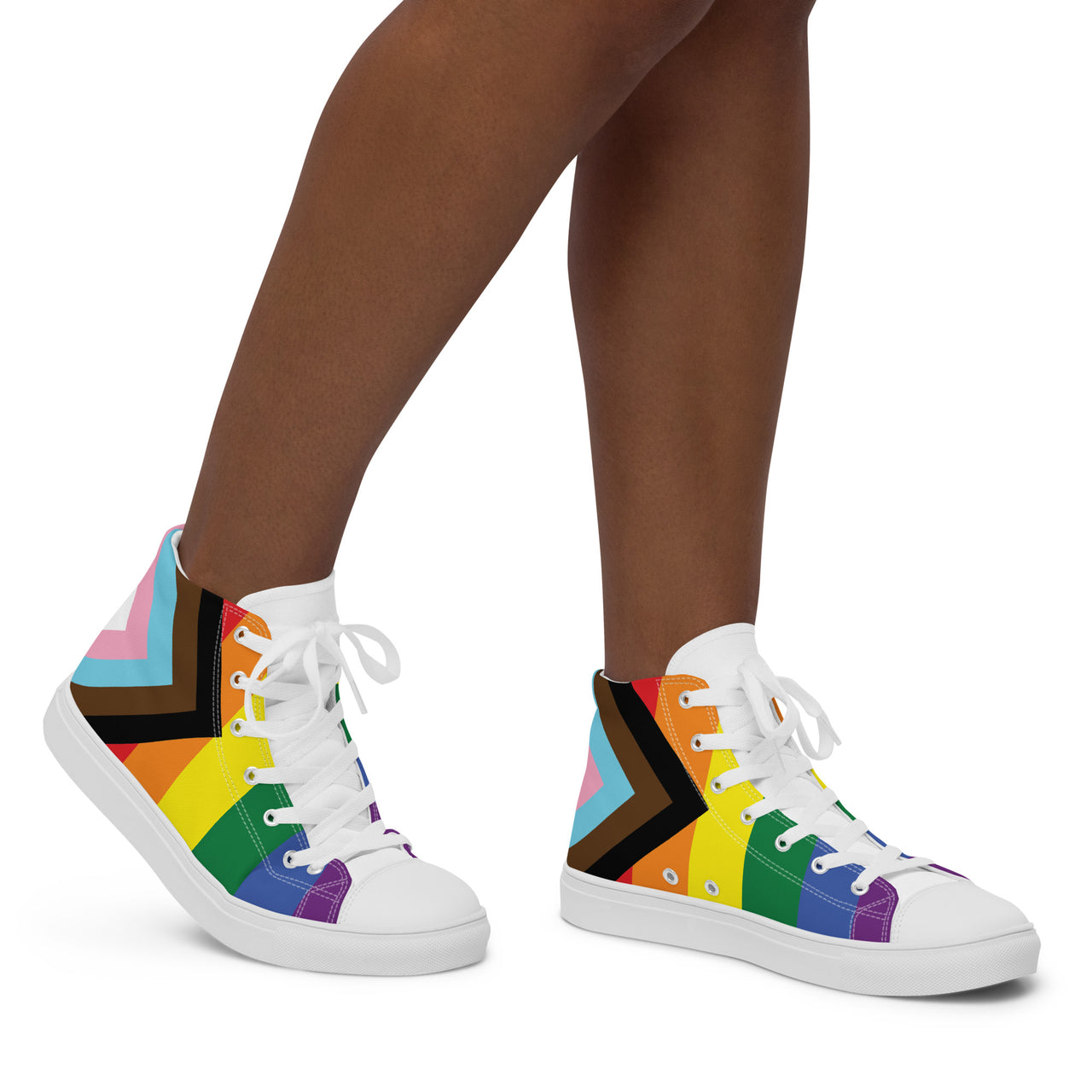 Progress Flag LGBTQ High Top Canvas Shoes Women’s Size SHAVA CO