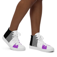 Thumbnail for Asexual Flag LGBTQ High Top Canvas Shoes Women’s Size SHAVA CO