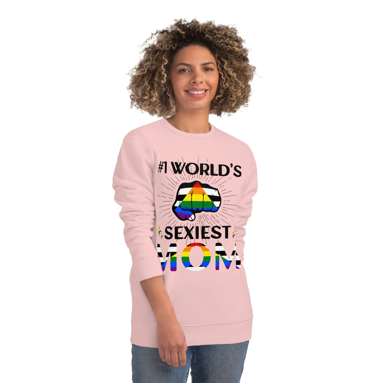 Straight Ally Pride Flag Sweatshirt Unisex Size - #1 World's Sexiest Mom Printify