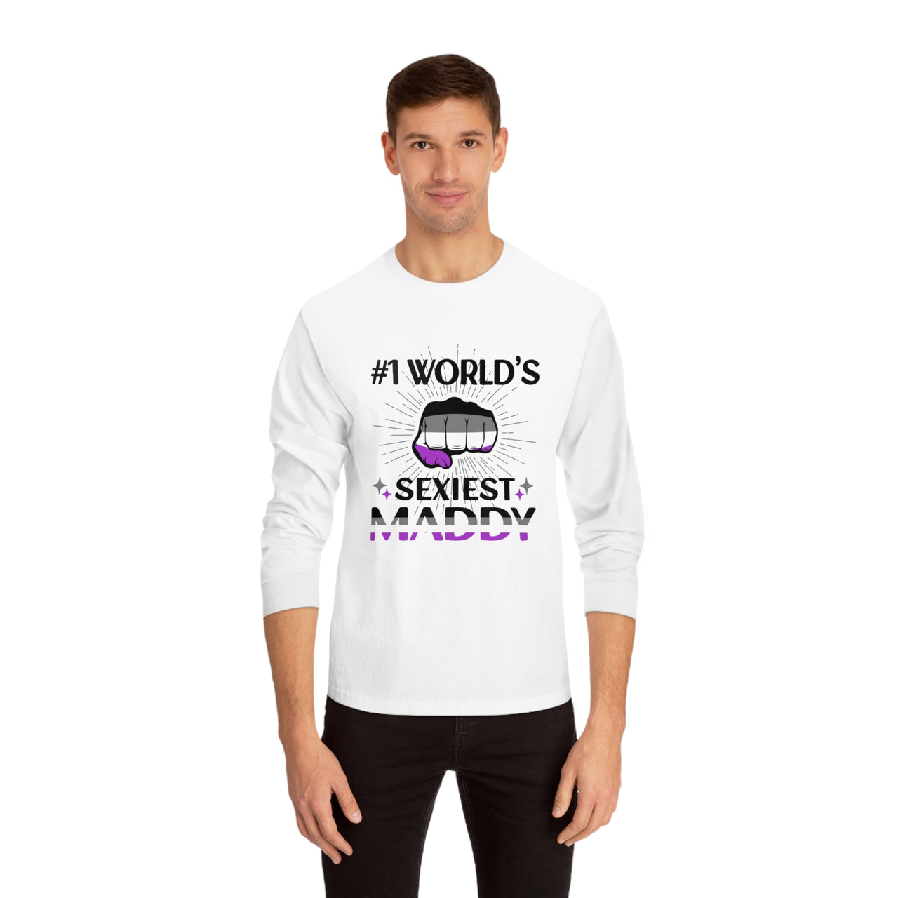 Asexual Pride Flag Unisex Classic Long Sleeve Shirt - #1 World's Sexiest Maddy Printify