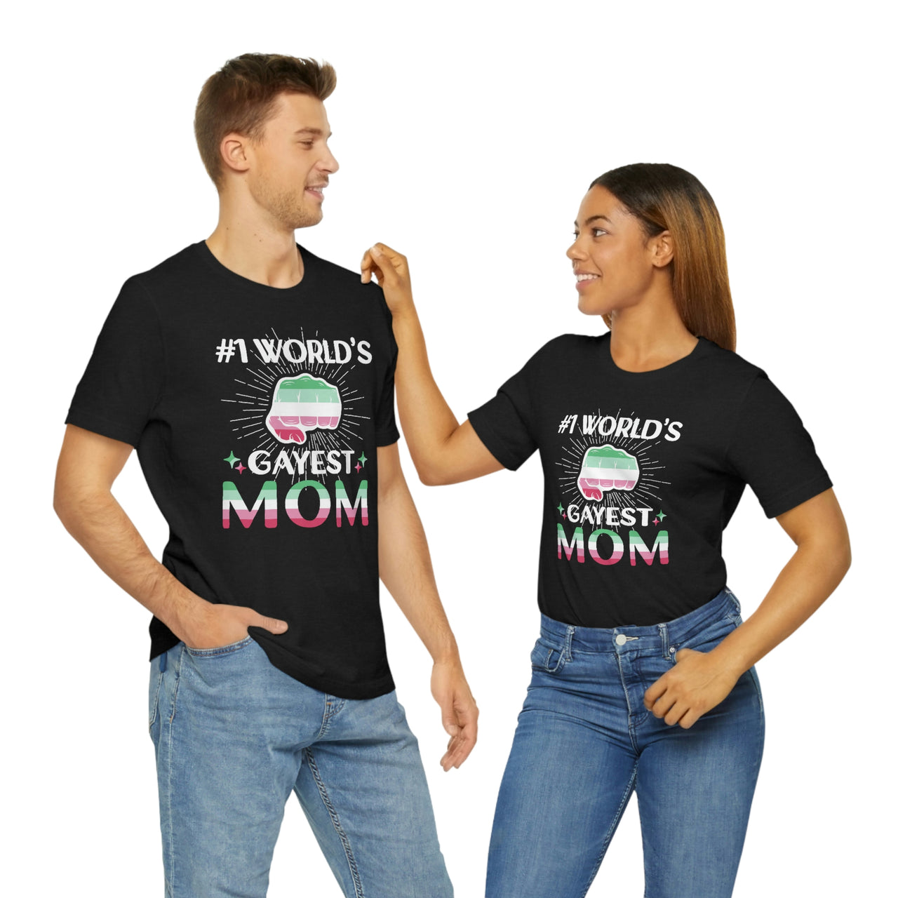 Abrosexual Pride Flag Mother's Day Unisex Short Sleeve Tee - #1 World's Gayest Mom SHAVA CO
