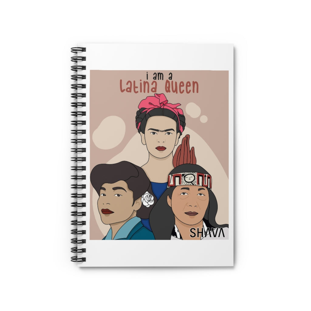 Affirmation Feminist Pro Choice Ruled Line Spiral Notebook -  I Am A Latina Queen Printify