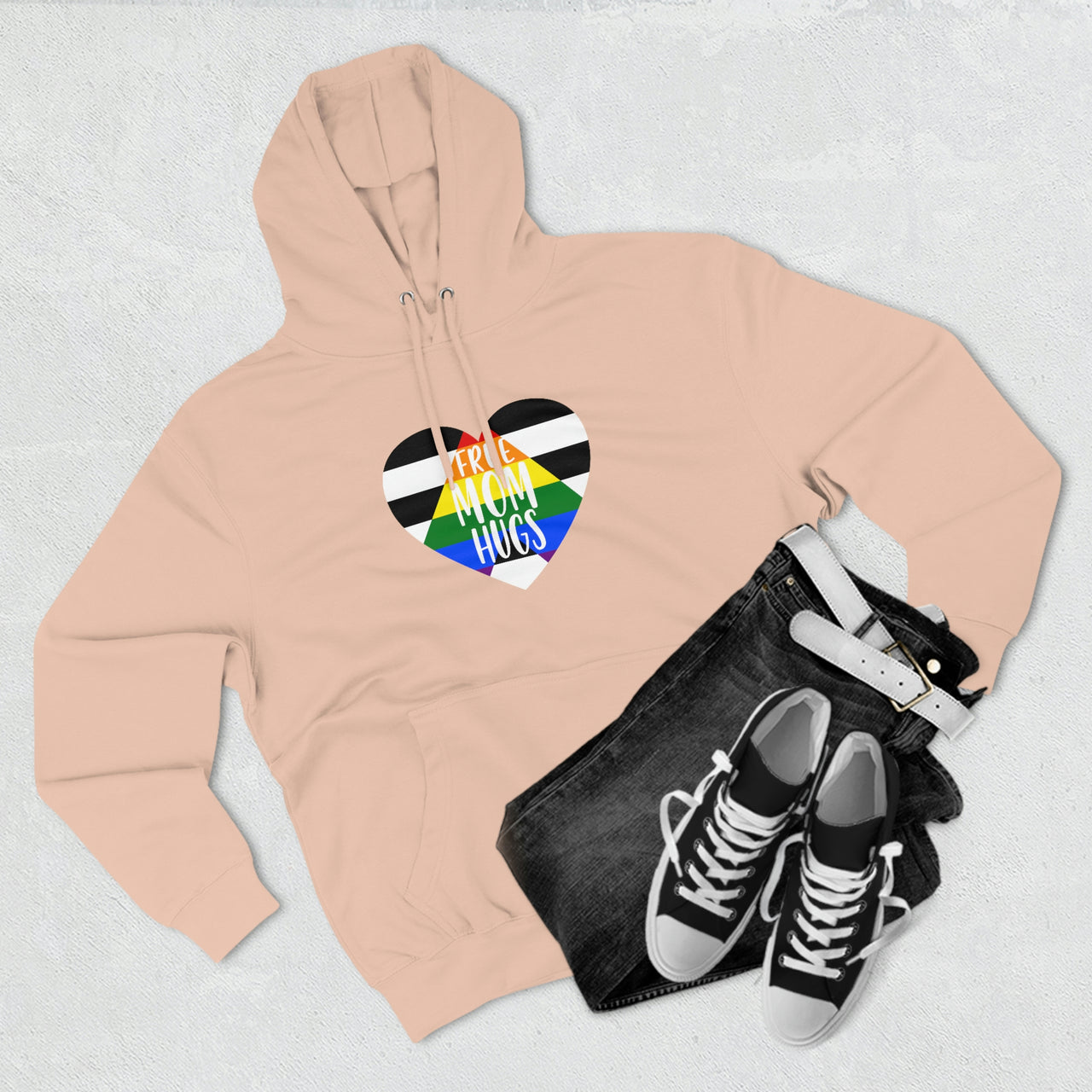 Straight Ally Flag Mother's Day Unisex Premium Pullover Hoodie - Free Mom Hug Printify