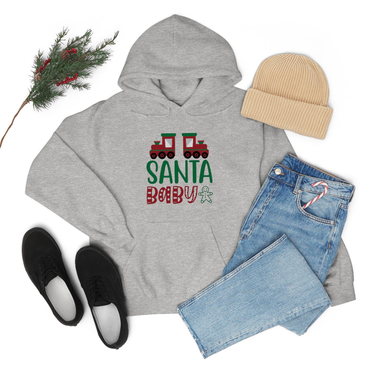 Merry Christmas Hoodie Unisex Custom Hoodie , Hooded Sweatshirt , Santa Baby Printify