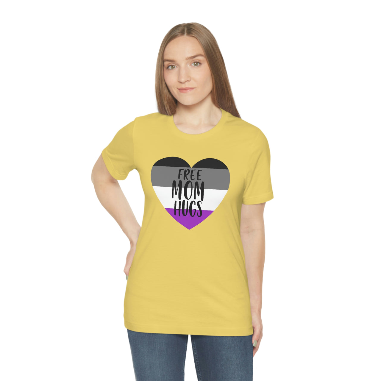 Asexual Pride Flag Mother's Day Unisex Short Sleeve Tee - Free Mom Hugs SHAVA CO