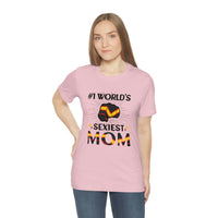 Thumbnail for Rubber Pride Flag Mother's Day Unisex Short Sleeve Tee - #1 World's Sexiest Mom Printify