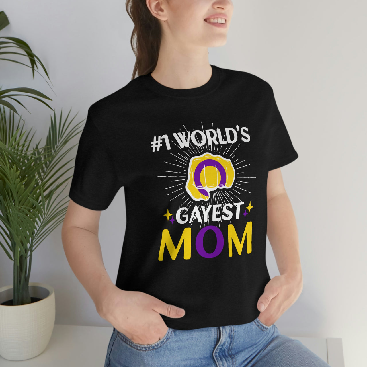 Intersex Pride Flag Mother's Day Unisex Short Sleeve Tee - #1 World's Gayest Mom SHAVA CO