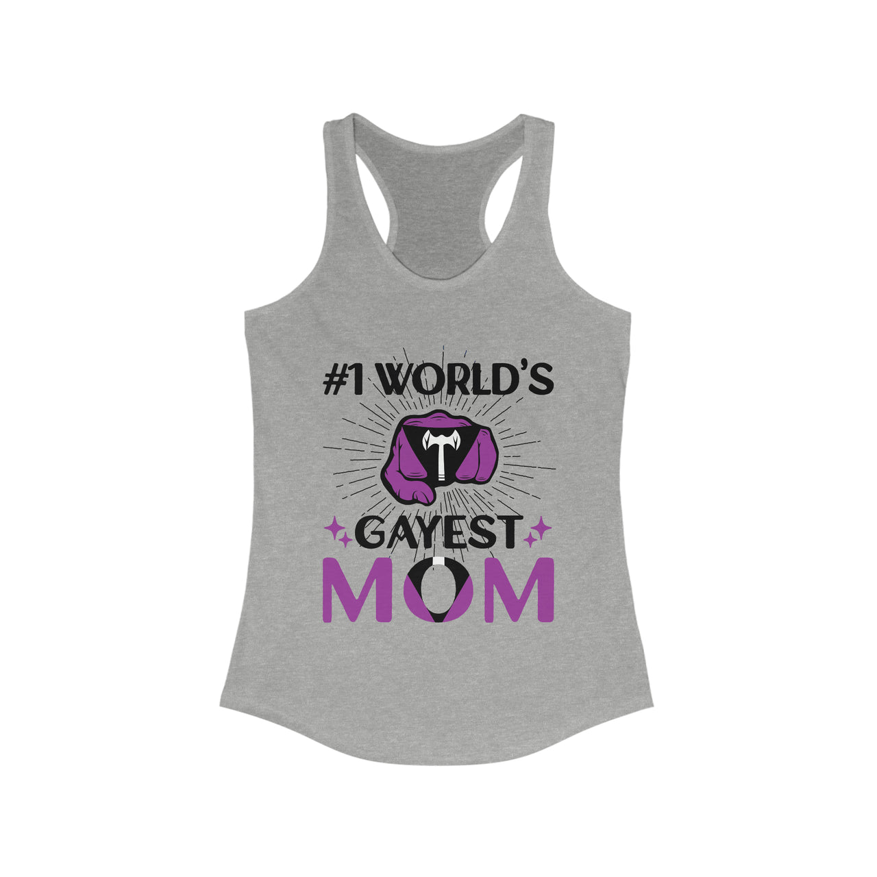Labrys Lesbian Pride Flag Mother's Day Ideal Racerback Tank - #1 World's Gayest Mom SHAVA CO