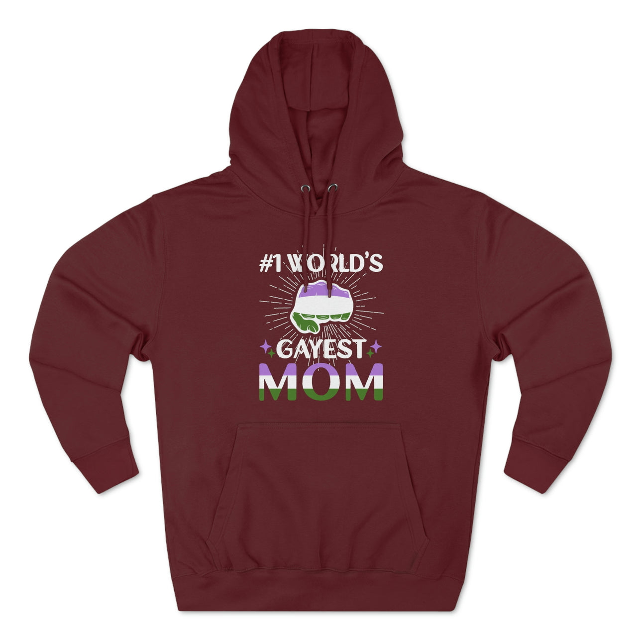 Genderqueer Flag Mother's Day Unisex Premium Pullover Hoodie - #1 World's Gayest Mom Printify