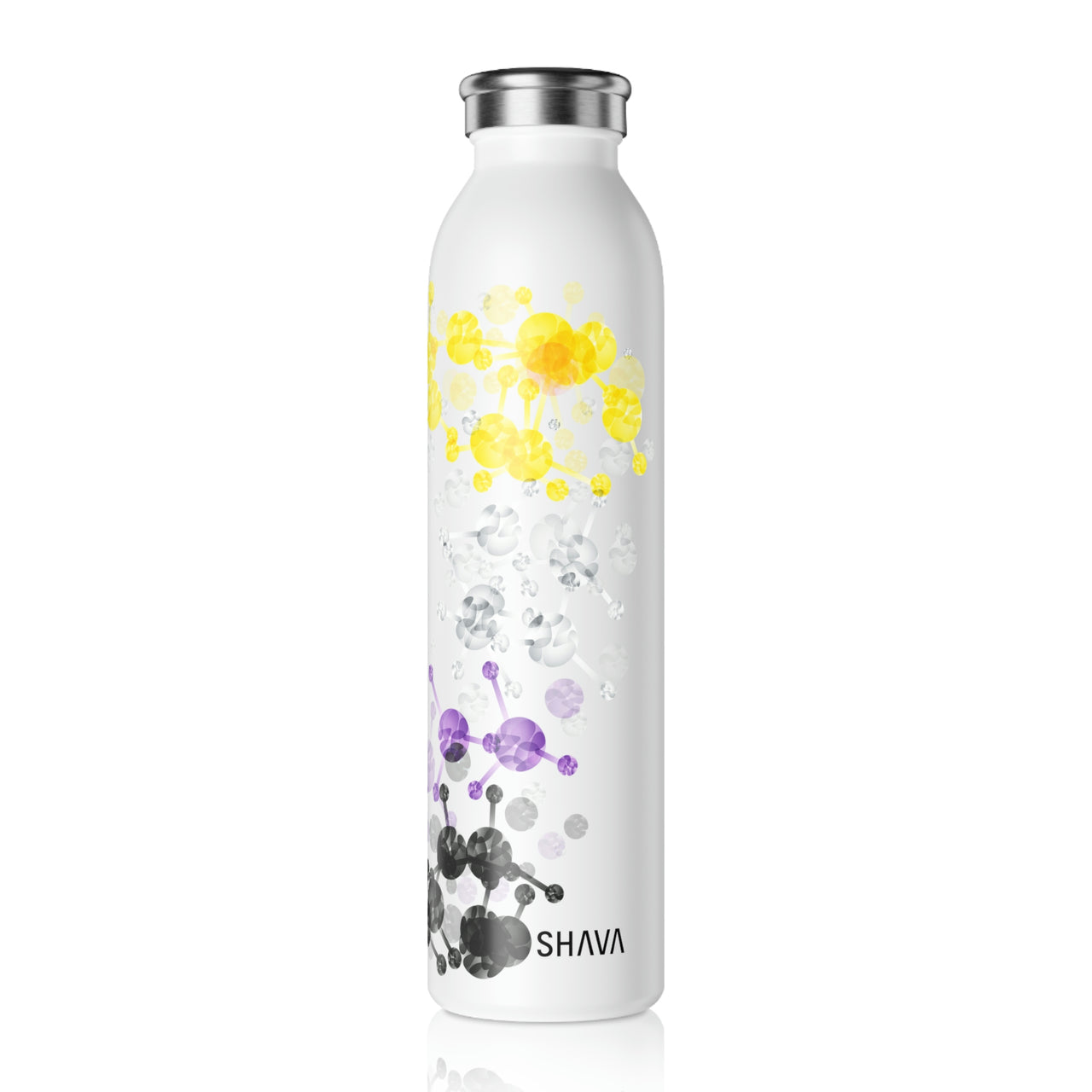 Nonbinary Flag Slim Water Bottle Philly Pride - My Rainbow is In My DNA SHAVA CO