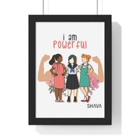 Thumbnail for Affirmation Feminist Pro Choice Premium Framed Vertical Poster - I Am Powerful (Little Girls) Printify