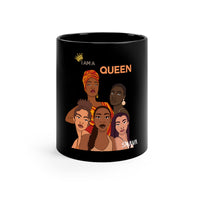 Thumbnail for Affirmation Feminist pro choice 11oz Black Mug - I am Black Queen Printify