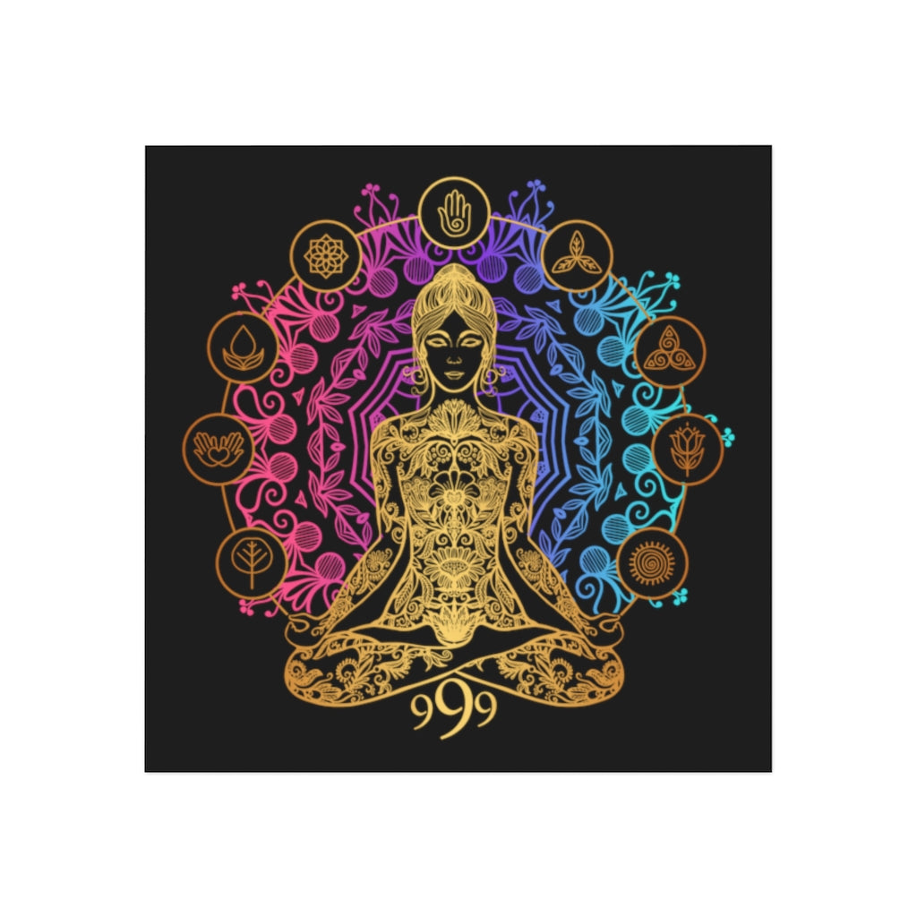 Yoga Spiritual Meditation Square Magnet - Release 999 Angel Number Printify