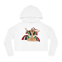 Thumbnail for Christmas LGBTQ Women’s Cropped Hooded Sweatshirt - White Gay Printify