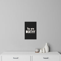 Thumbnail for Affirmation Feminist Pro Choice Wall Decals - I Am Worthy (white with black) Printify