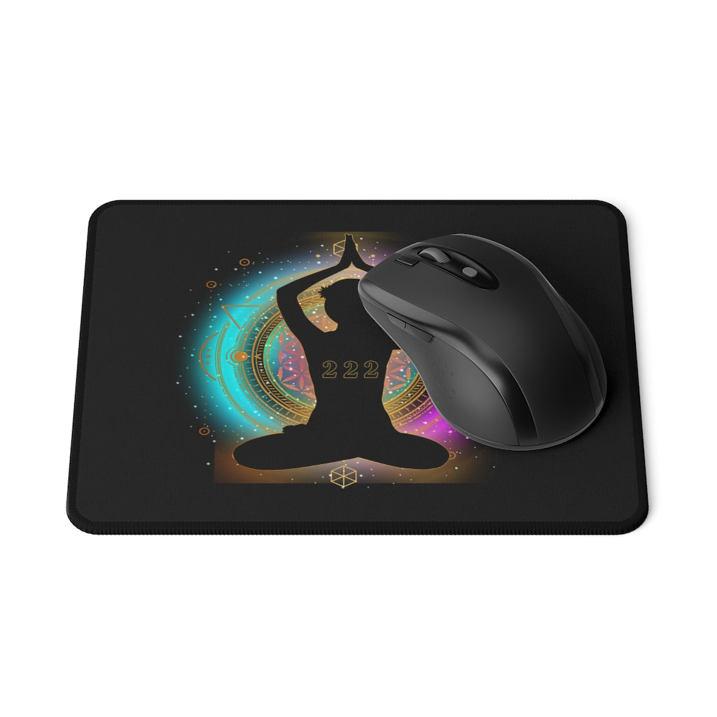 Yoga Spiritual Meditation Non Slip Mouse Pad - Alignment 222 Angel Number Printify