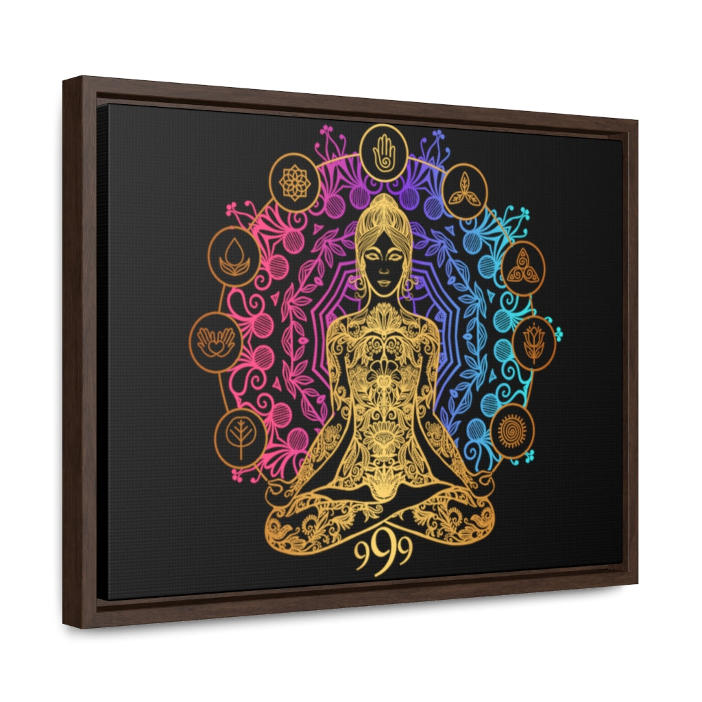 Yoga Spiritual Meditation Canvas Print With Horizontal Frame - Release 999 Angel Number Printify